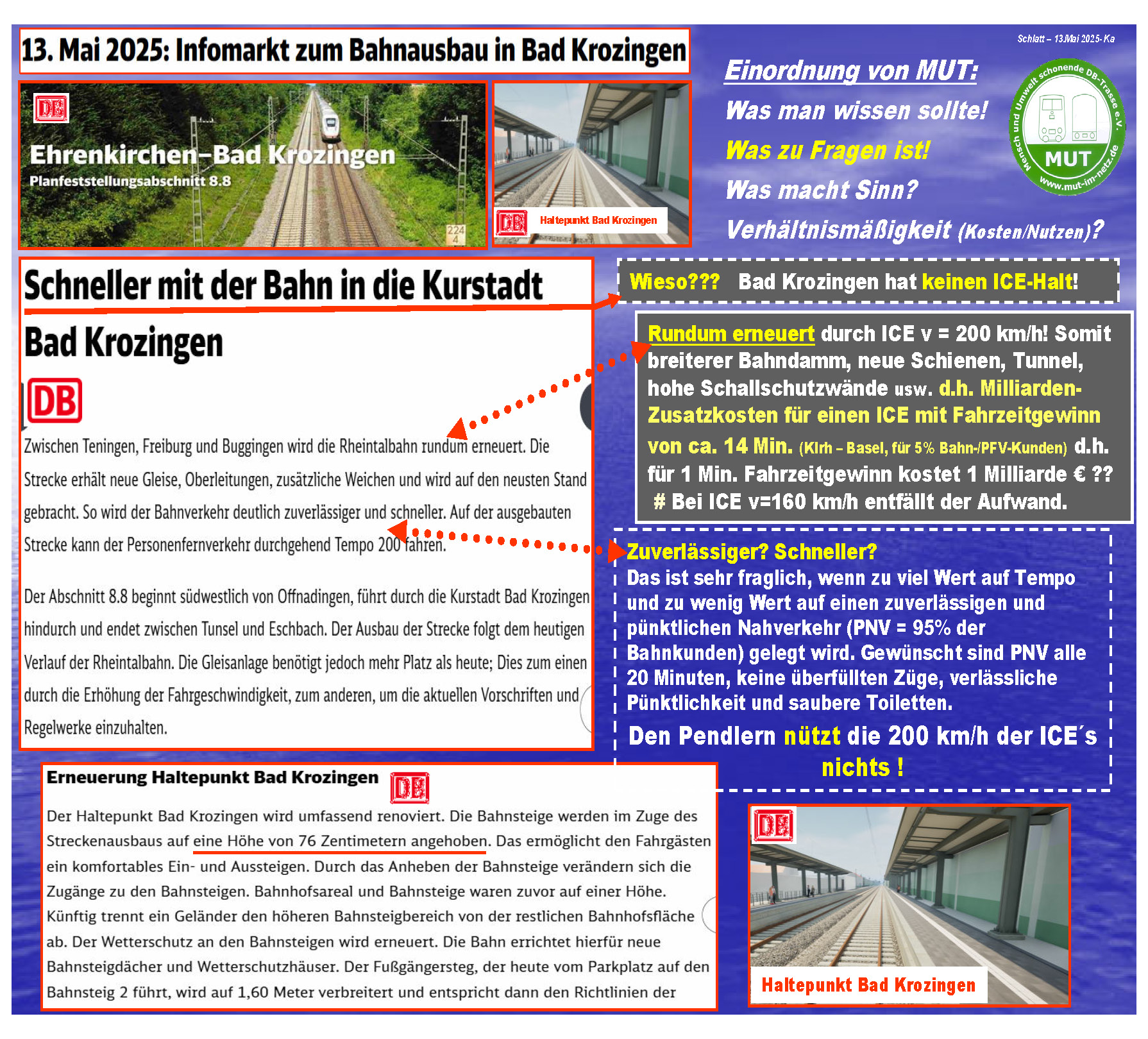 Infomarkt zum Bahnausbau in Bad Krozingen